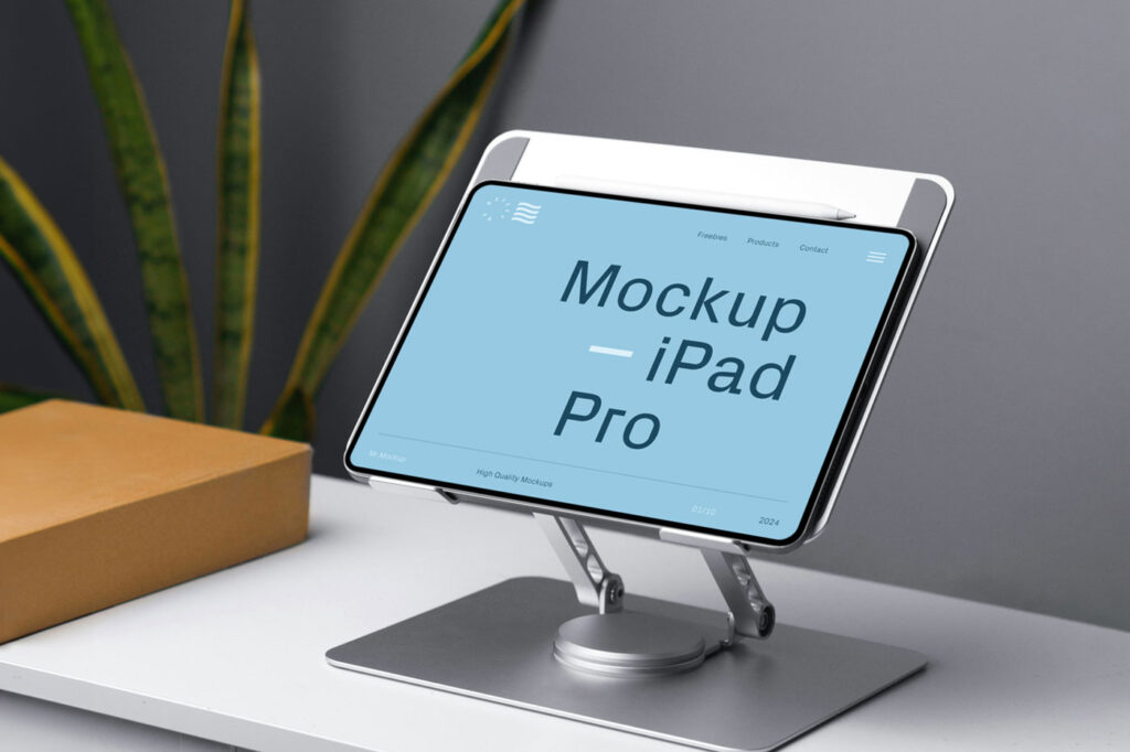 Perspective Vision of iPad Pro Mockup in Dock