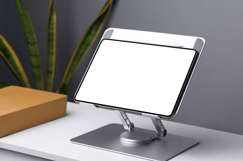 Perspective Vision of iPad Pro Mockup in Dock