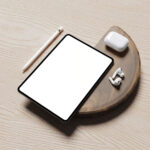Perspective Vision of iPad Pro Mockup with Accessories