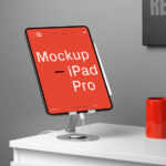 Perspective Vision of iPad Pro Mockup with Mug