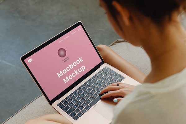 Perspective Vision of MacBook Mockup