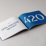 Perspective Vision of Open Horizontal Magazine Mockup