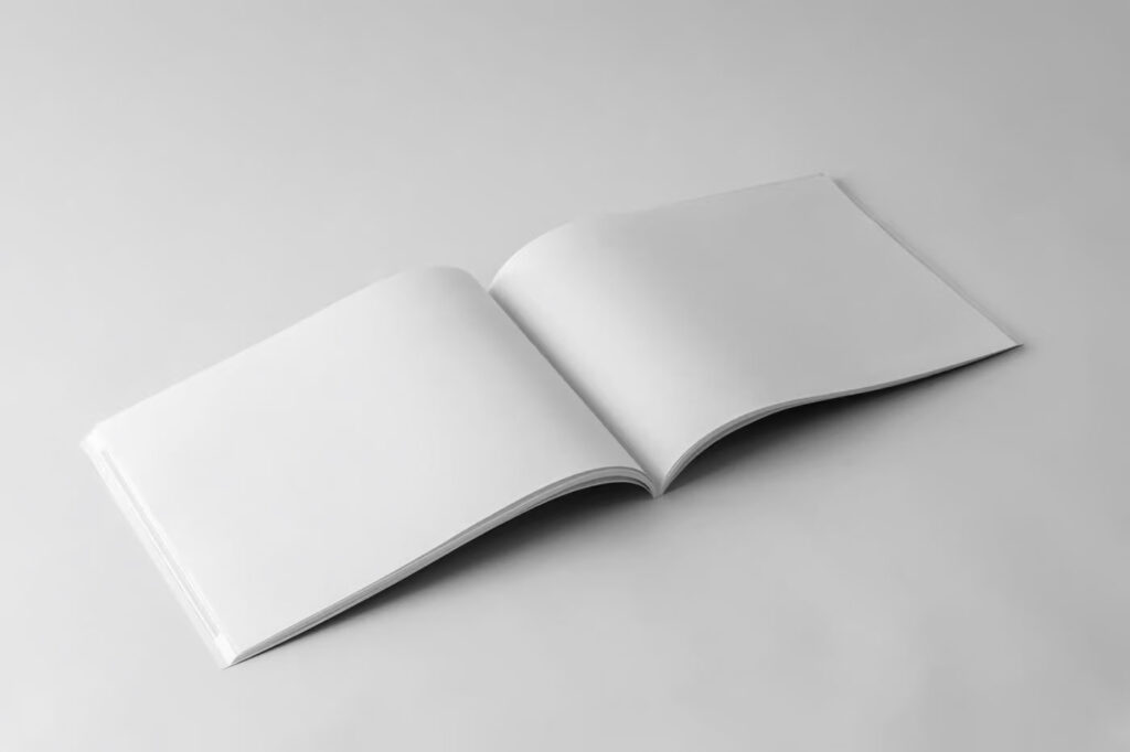 Perspective Vision of Open Horizontal Magazine Mockup