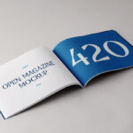 Perspective Vision of Open Horizontal Magazine Mockup