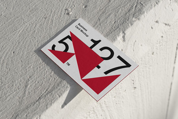 Perspective Vision of Outdoor Business Card Mockup
