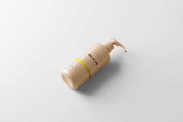 Perspective Vision of Pump Dispenser Bottle Mockup