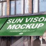 Perspective Vision of Storefront Sun Visors Mockup
