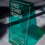 Perspective Vision of Transparent Street Stand Mockup