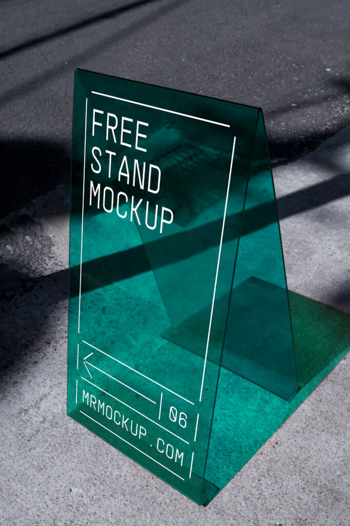 Perspective Vision of Transparent Street Stand Mockup