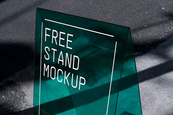 Perspective Vision of Transparent Street Stand Mockup