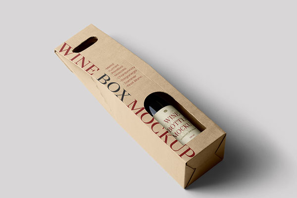 Perspective Wine Box Mockup