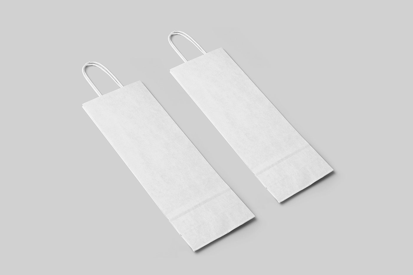 Free Perspective Wine Paper Bag Mockup PSD Template