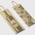 Perspective Wine Paper Bag Mockup