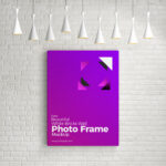 Vertical Poster Mockup on Brick Wall