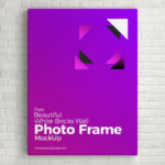 Vertical Poster Mockup on Brick Wall