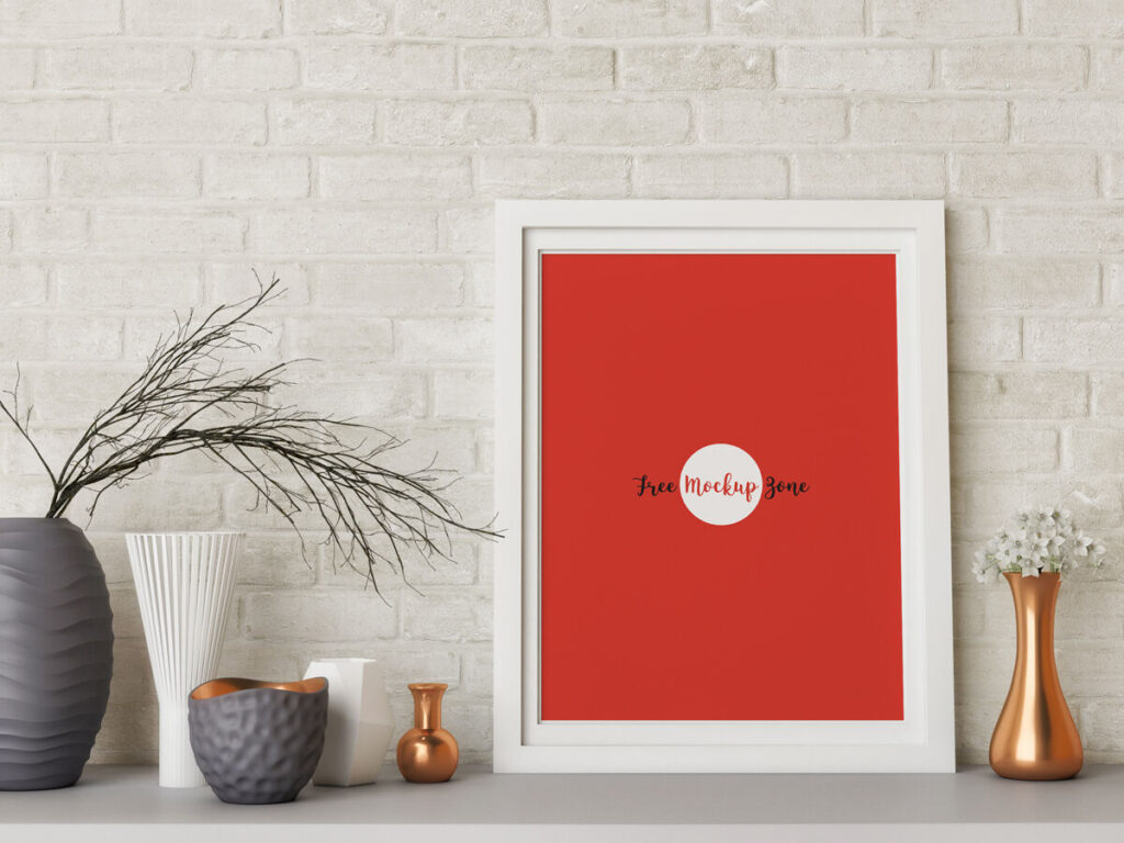 Photo Frame on a Shelf Mockup mockup preview