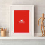 Photo Frame on a Shelf with Pencil and Statue Around Mockup