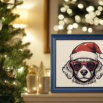 Photo Frame with Christmas Tree Mockup