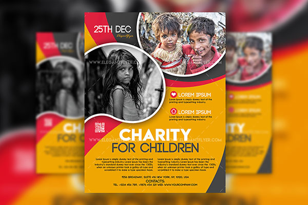 Photo Infographic Charity Flyer and Facebook Cover Templates