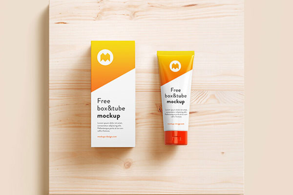 Photo-Realistic Tube and Its Box Mockup
