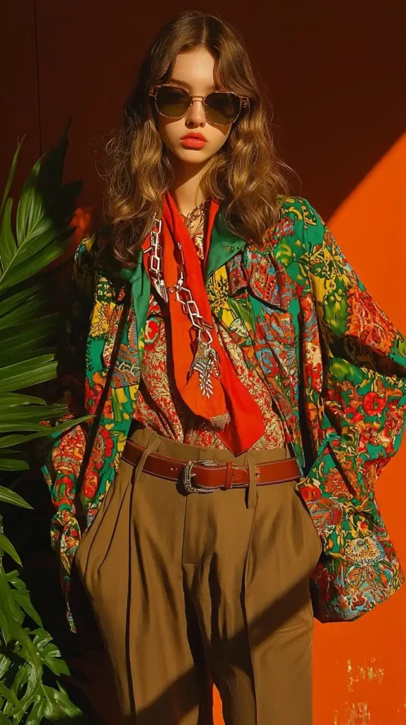 Photorealistic 1970s Fashion Editorial