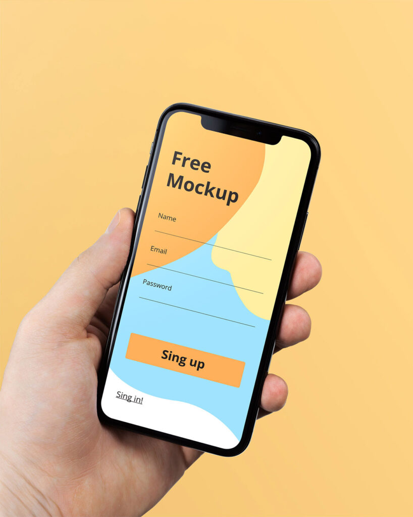 Photorealistic iPhone X in a Hand Mockup