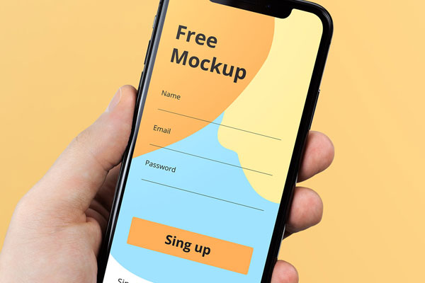 Photorealistic iPhone X in a Hand Mockup