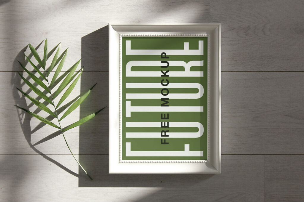 Picture Frame Mockup With a Plant