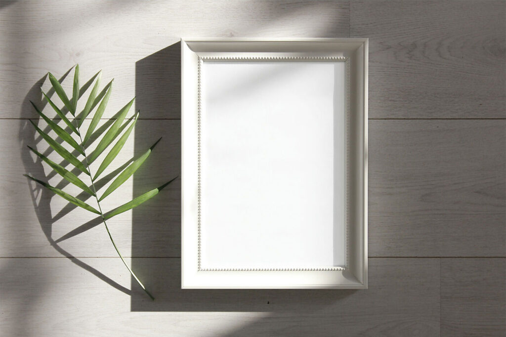 Picture Frame Mockup With a Plant