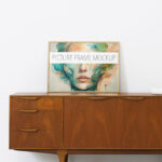 Picture Frame on Vintage Desk Mockup