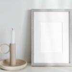 Picture Frame with Candle Mockup