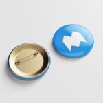 Pin Buttons Mockup on Front and Back Sides