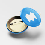 Pin Buttons Mockup on Front and Back Sides