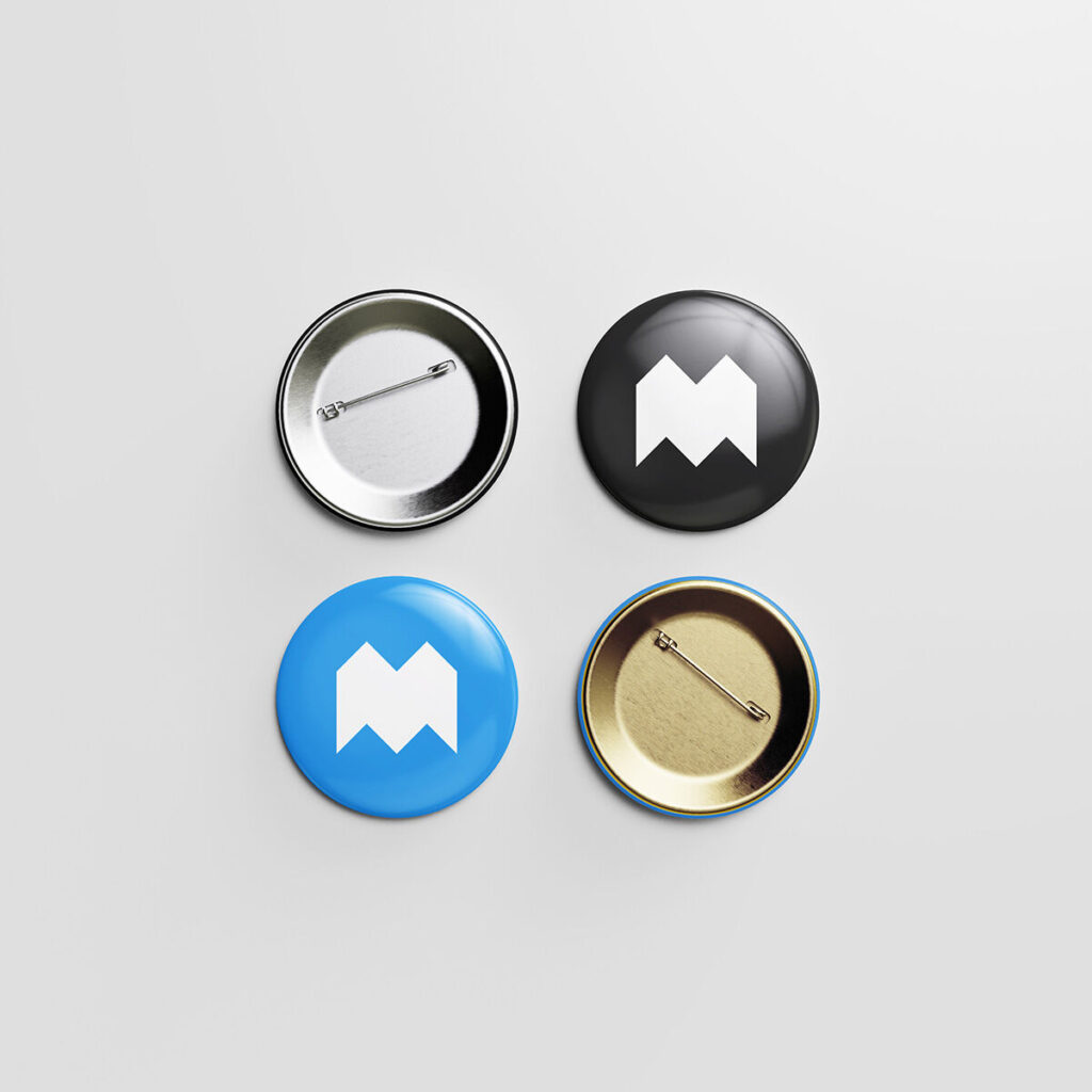Pin Buttons Mockup on Front and Back Sides