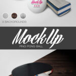 Ping Pong Ball Mockup Along with Paddle