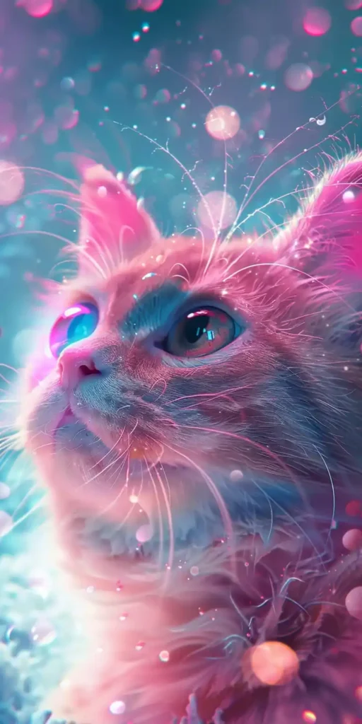 Pink Cat Closeup Fantasy