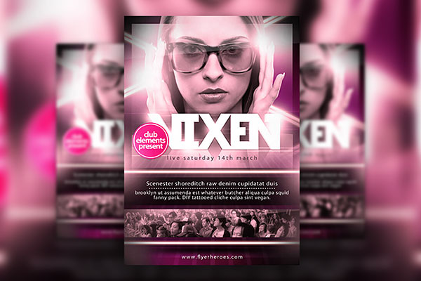 Pink Ladies Night A3 Poster Template