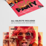 Pink, Retro Night Party Flyer Template