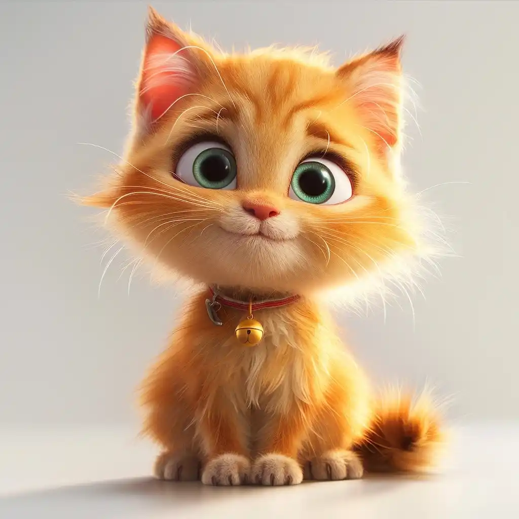 Pixar Cat on White