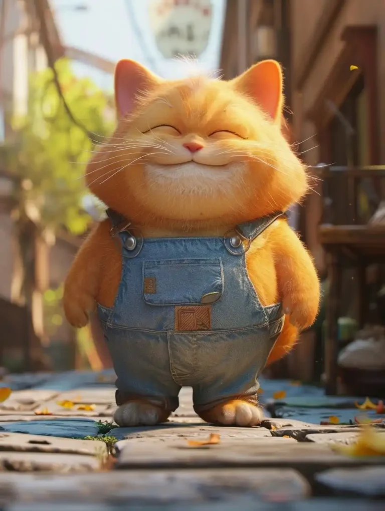 Pixar-Style Cat Strolling ai prompt preview