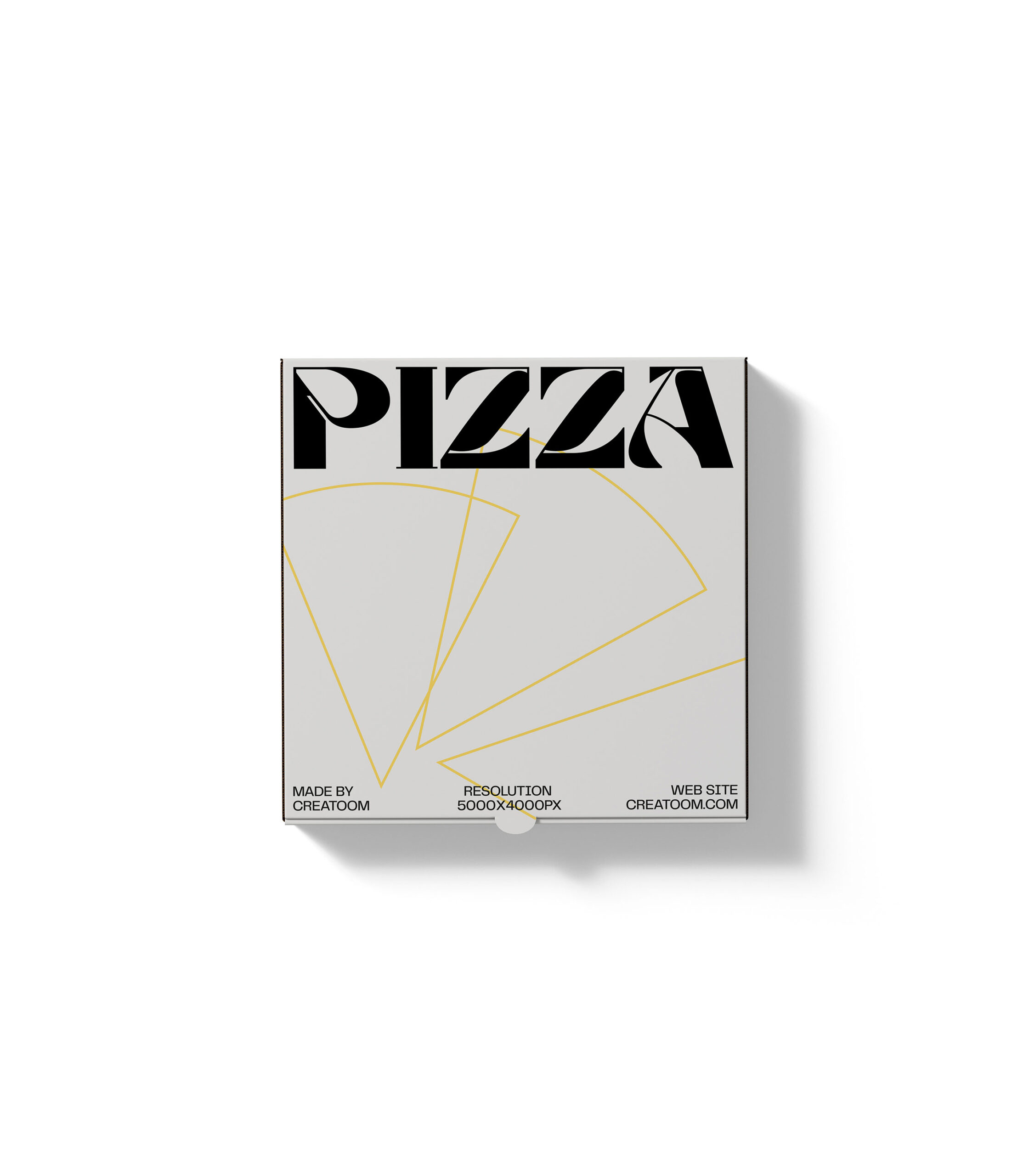 Free Pizza Box Mockup in Top View PSD Template