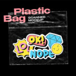 Plastic Bag with Stickers Mockup