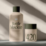 Plastic Cosmetic Bottle and Deodorant Mockup