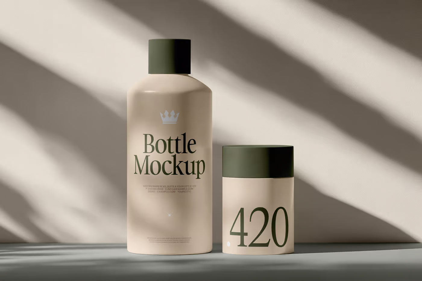 Free Plastic Cosmetic Bottle and Deodorant Mockup PSD Template