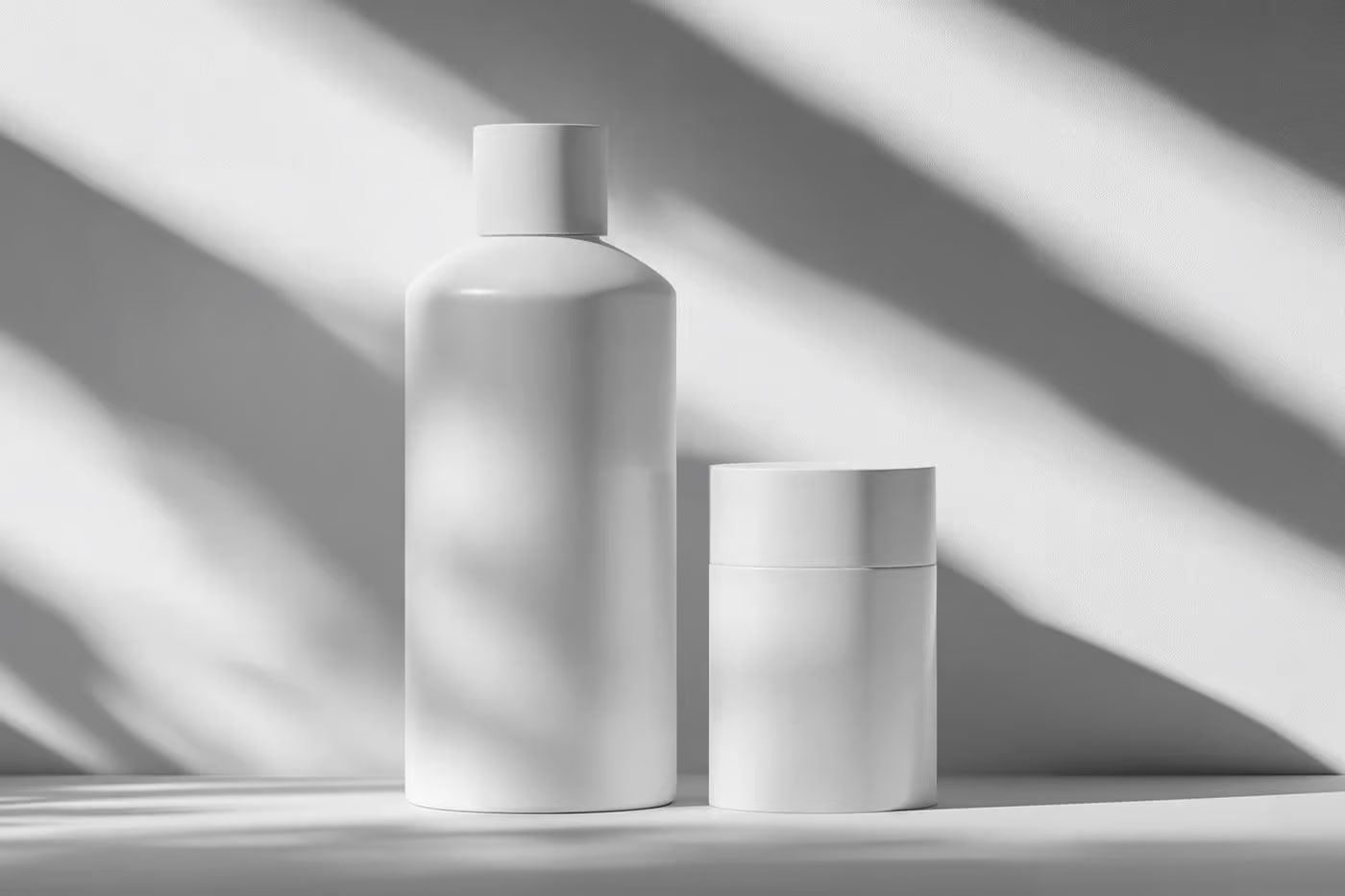 Free Plastic Cosmetic Bottle and Deodorant Mockup PSD Template