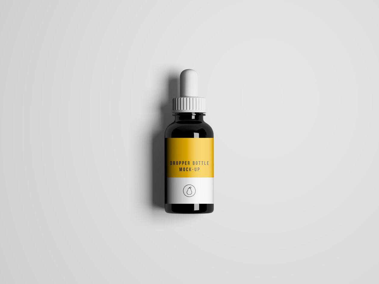 Plastic Dropper Bottle Mockup Top View FREE PSD