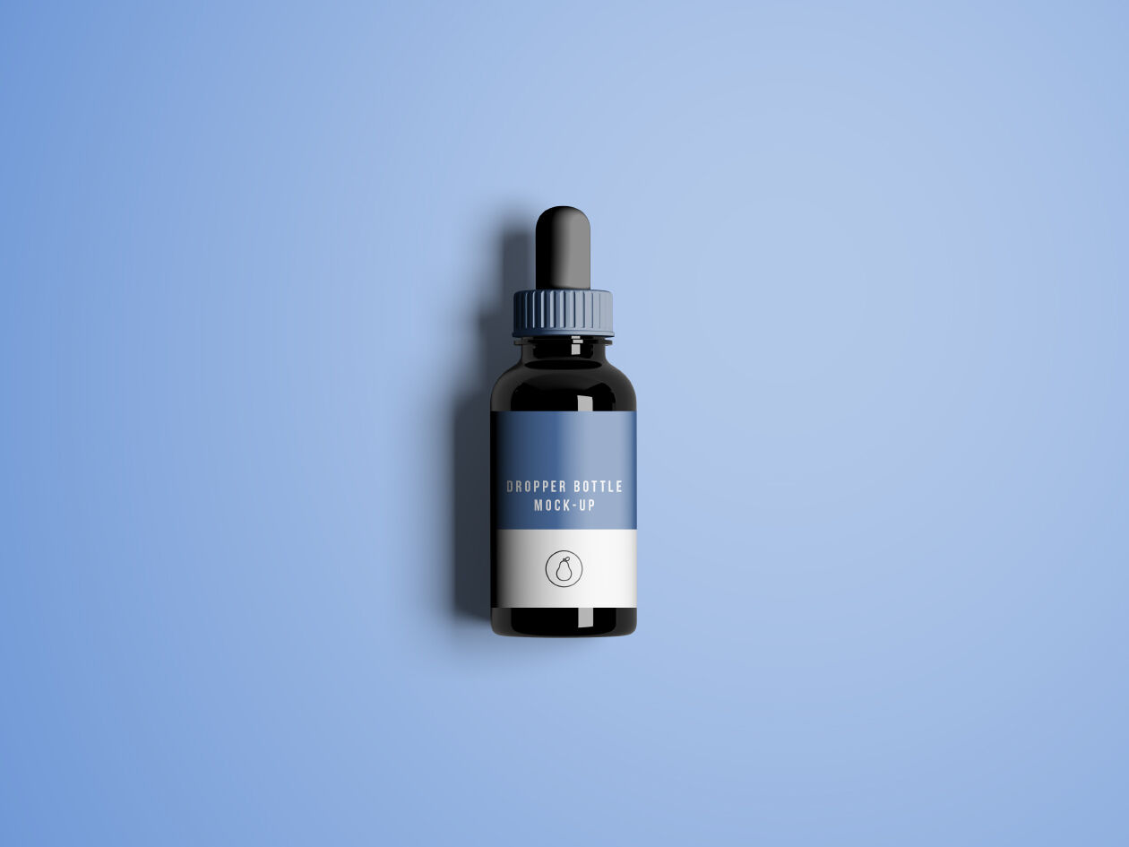 Plastic Dropper Bottle Mockup Top View FREE PSD