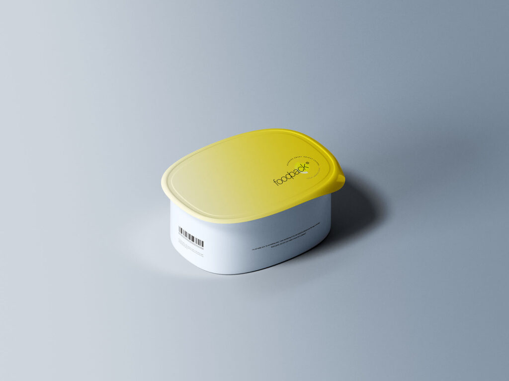 Plastic Food Container Mockup From a Side View