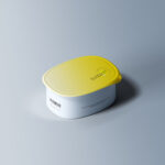 Plastic Food Container Mockup From a Side View