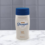 Plastic Shampoo Bottle in Bathroom Mockup
